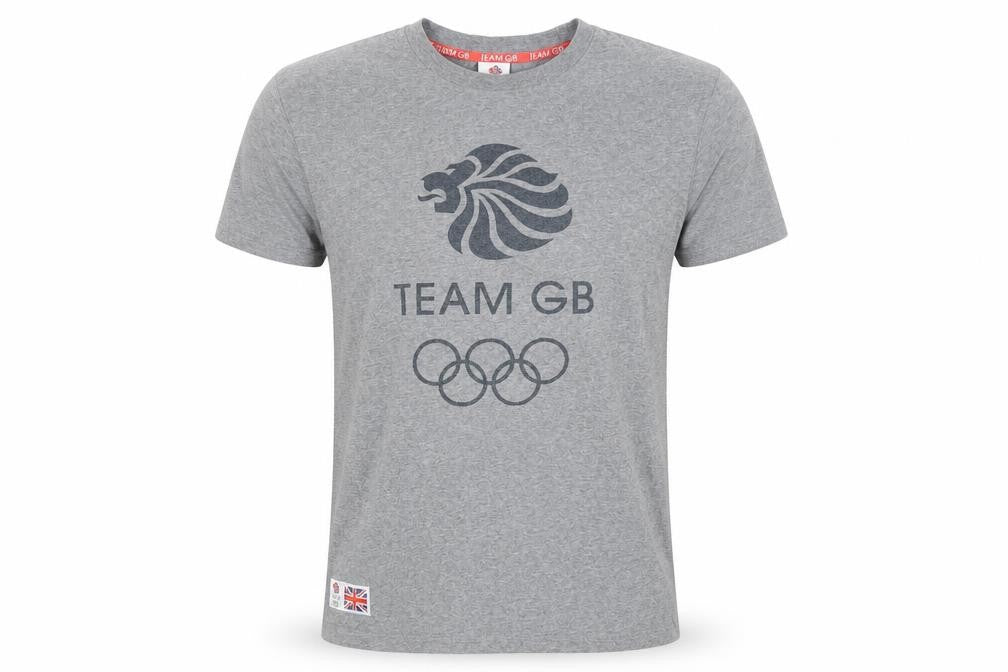 Front view of Team GB Grey Sports T-Shirt for Men - S