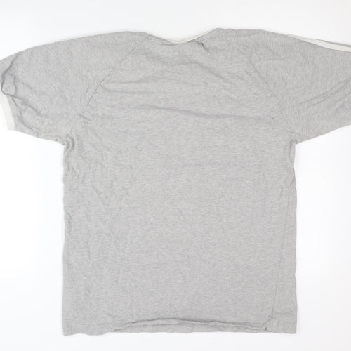 Adidas Men's Grey Crew Neck Logo T-Shirt M