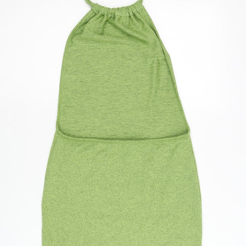 LilyLulu Women's Green Halter Dress S