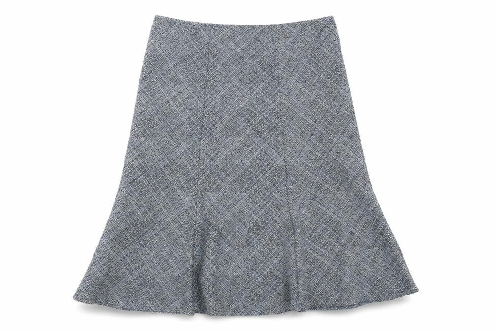 Front view of Honor Millburn Women's Grey Flare Skirt, size 12