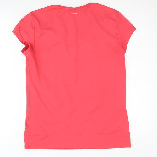 Adidas Women's Red T-Shirt, Size M, Quick Dry Activewear