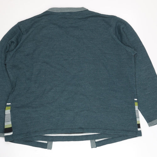 Honor Millburn Women's Green Cardigan, Size L, Striped