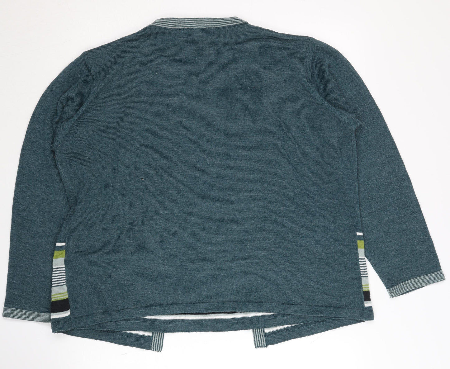 Honor Millburn Women's Green Cardigan, Size L, Striped