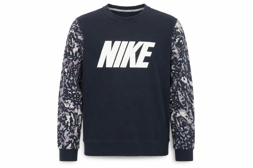 Front view of Nike Men's Black Pullover Graphic Sweatshirt M