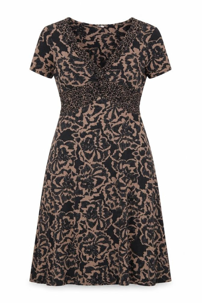Front view of RJR.John Rocha Women's Black Floral Dress, size 10