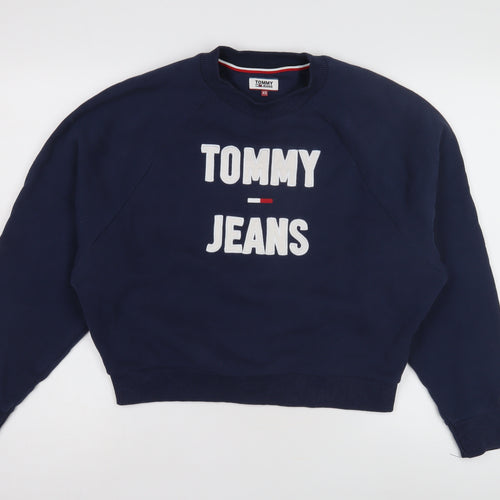 Tommy Jeans Women's Blue XS Logo Pullover Sweatshirt