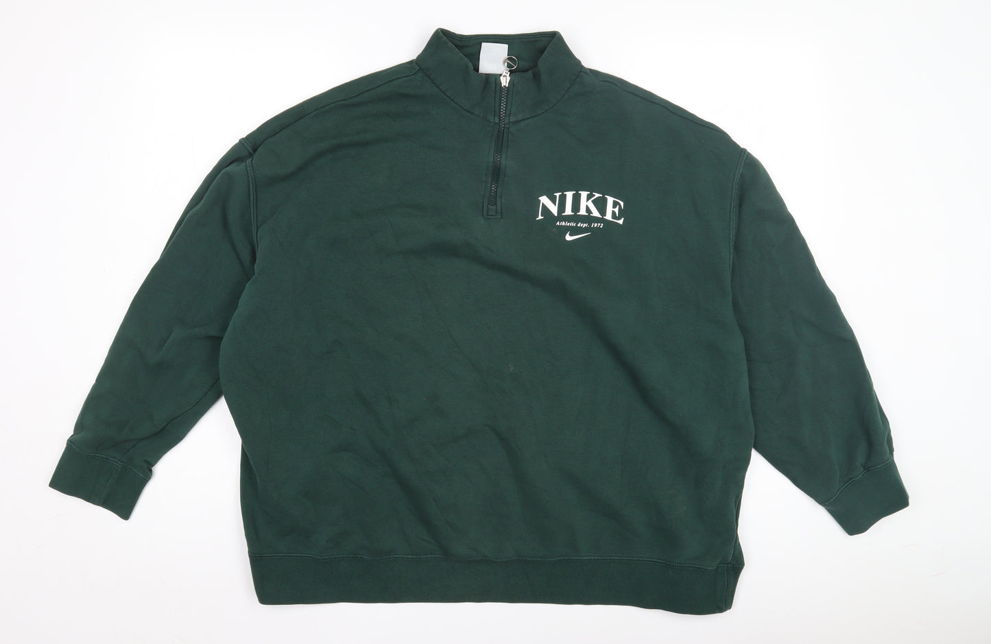 Nike Men's Green 1/4 Zip Sweatshirt - Size L