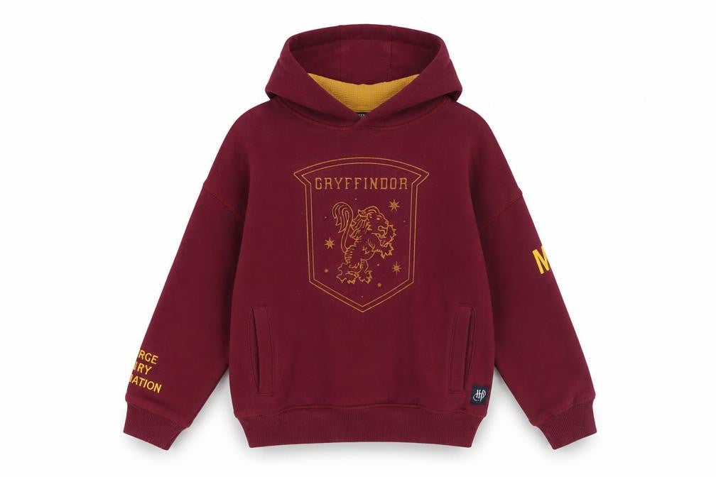Front view of Marks & Spencer girls’ red harry potter pullover hoodie 8 years