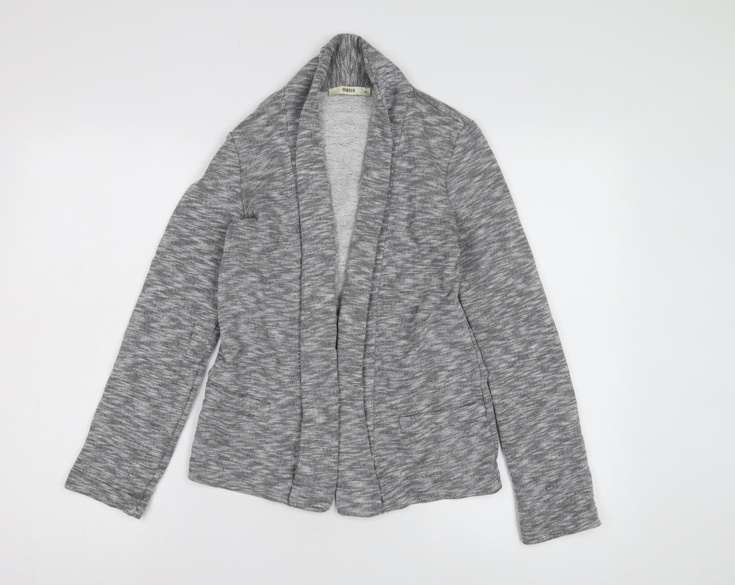 Oasis Women's Grey XS Knit Blazer Open Front Casual