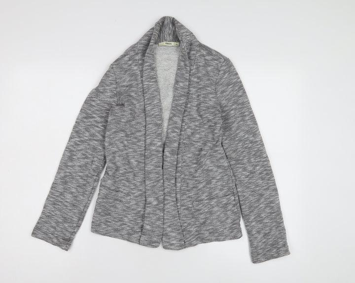Oasis Women's Grey XS Knit Blazer Open Front Casual