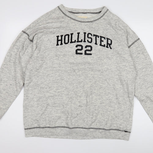 Hollister Men's Grey Pullover Logo Sweatshirt M