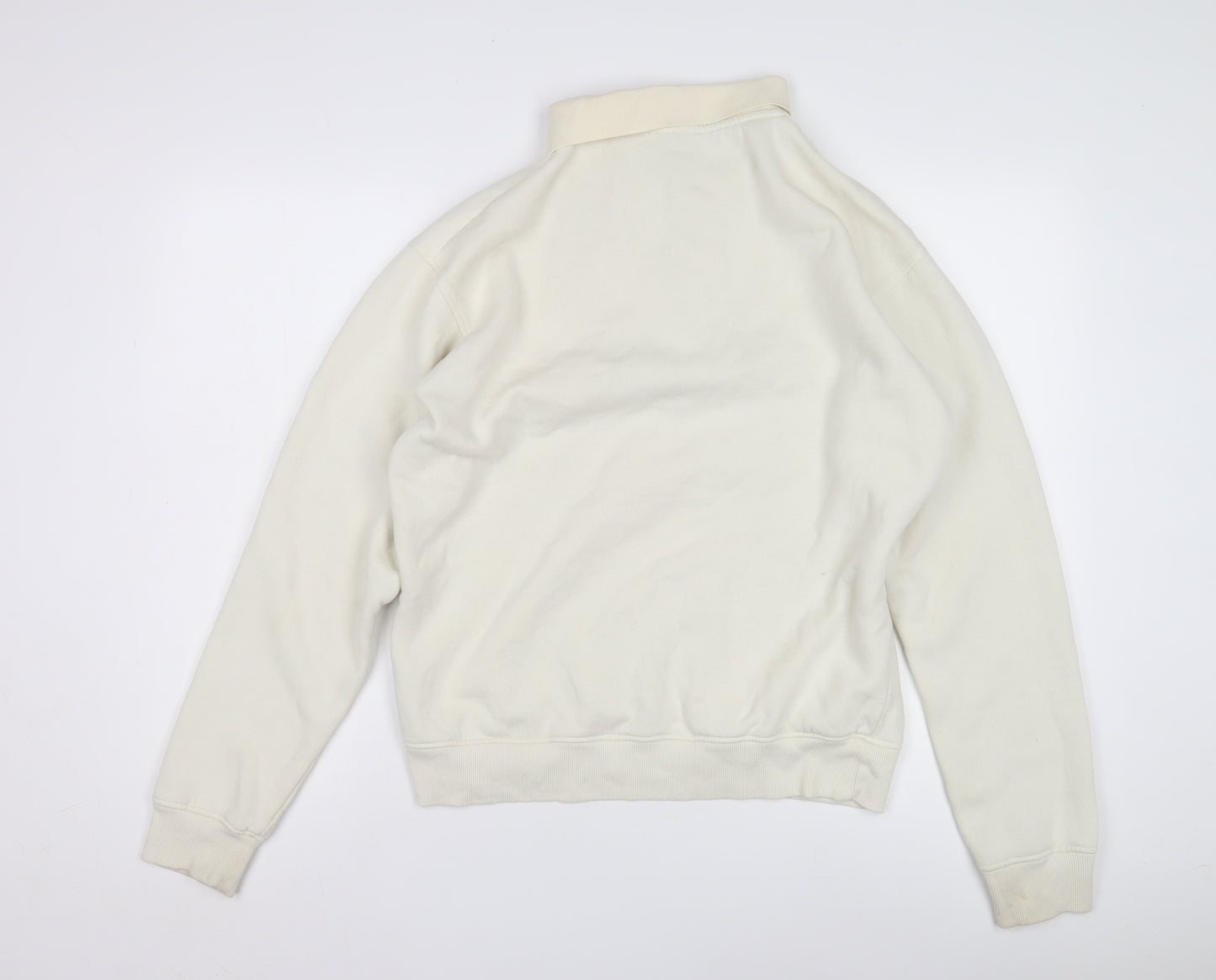 Fila Ivory Collared Sweatshirt, Unisex S, Logo Zip Accents