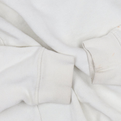 Fila Ivory Collared Sweatshirt, Unisex S, Logo Zip Accents