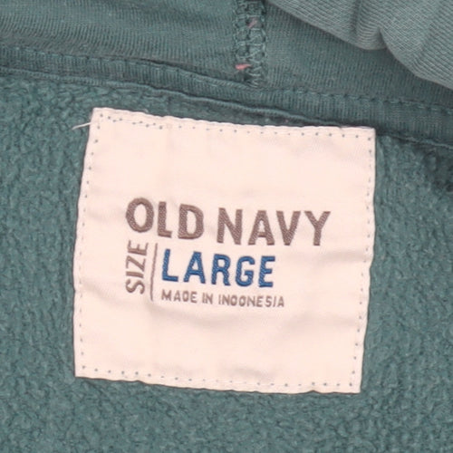 Old Navy Men's Green Full Zip Hoodie - Large