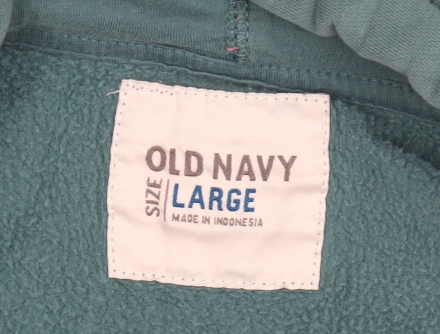 Old Navy Men's Green Full Zip Hoodie - Large
