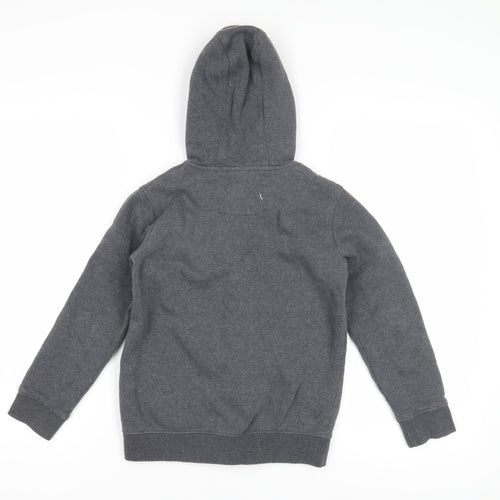 Russell Athletic Boys Grey Full Zip Hoodie, Graphic Logo, Regular Fit