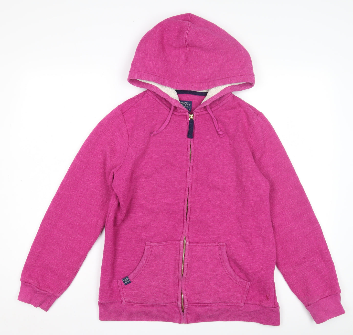 Joules Women's Pink Full Zip Hoodie Size 14