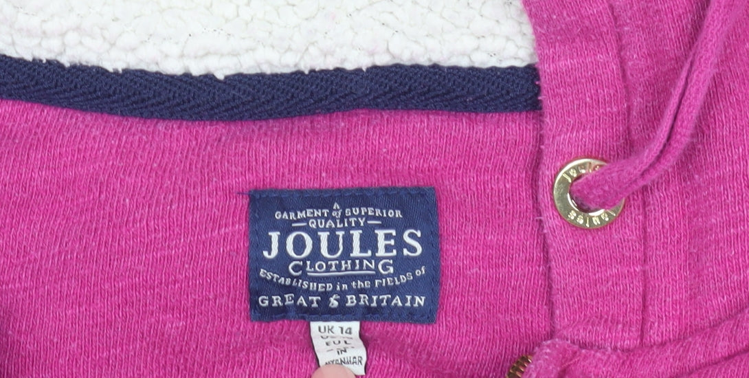 Joules Women's Pink Full Zip Hoodie Size 14
