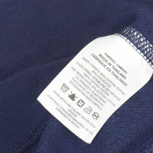Nike Boys Blue Pullover Hoodie with Logo, Size L