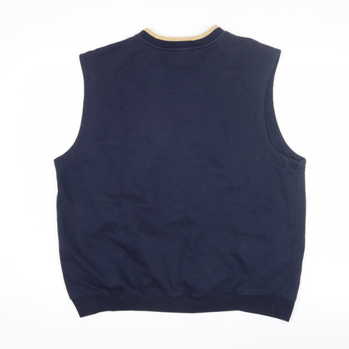 Antigua Men's Blue V-Neck Vest L, Uni Logo