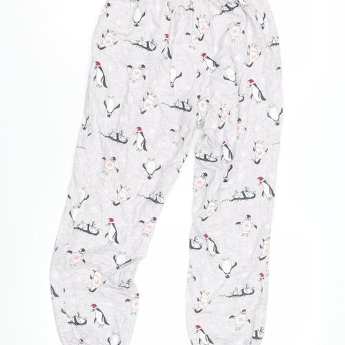 Hollister Women's Grey Penguin Pyjama Pants XS Winter