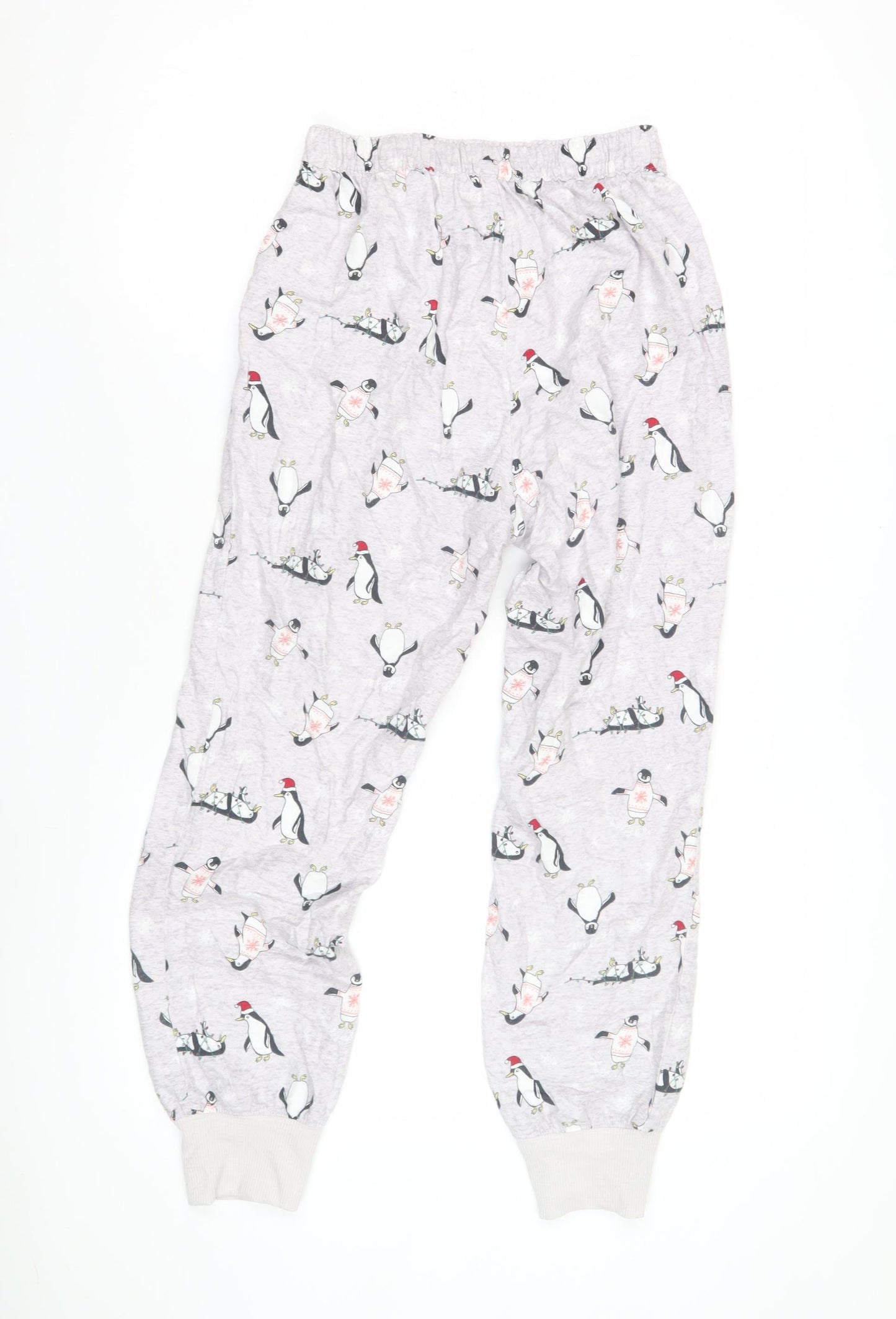 Hollister Women's Grey Penguin Pyjama Pants XS Winter