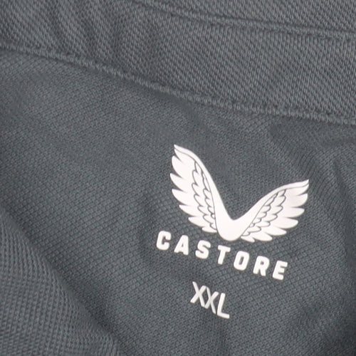 Castore Men's Grey Polo 2XL Short Sleeve Cotton