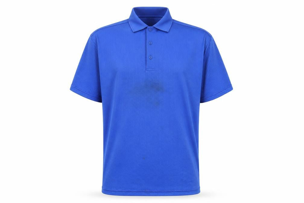 Front view of Adidas Men's Blue Polo Shirt, size M, Casual Basic Style