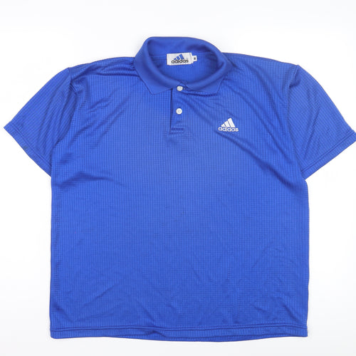 Adidas Men's Blue Polo Shirt, Size M, Casual Basic Style
