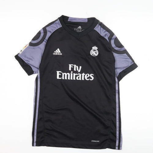 Adidas Boys Black Football Jersey T-Shirt Size S