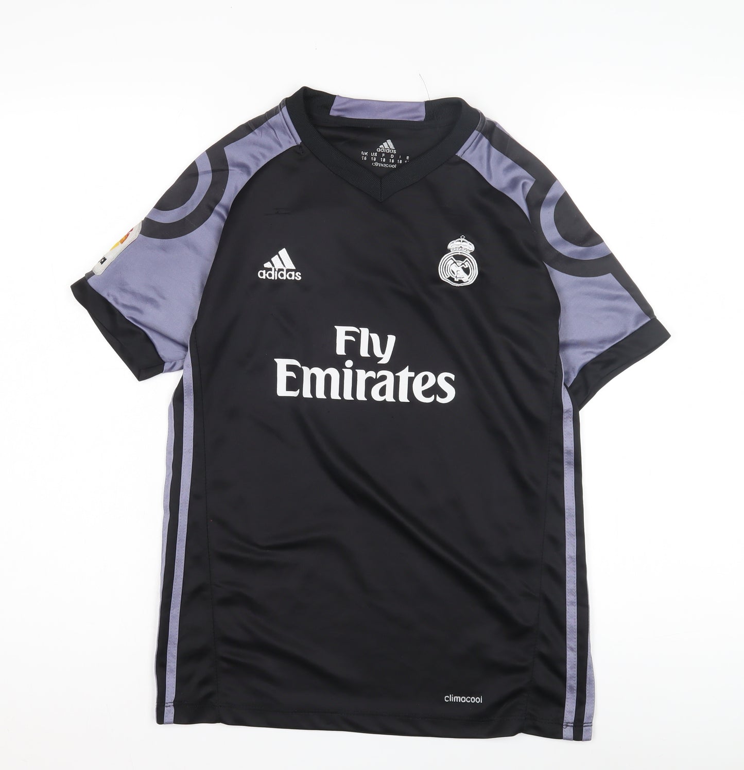 Adidas Boys Black Football Jersey T-Shirt Size S