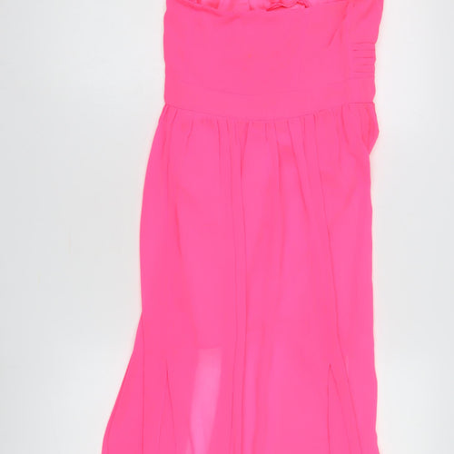 Lipsy Women's Pink Halter Midi Party Dress Size 10