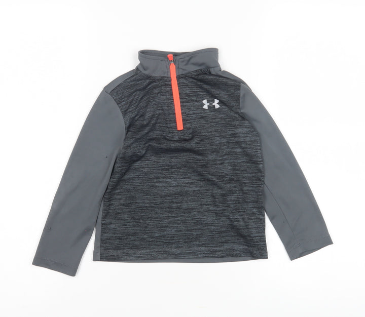 Under Armour Boys Grey 2-3Y Jersey Pullover Activewear Top