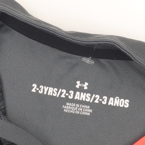 Under Armour Boys Grey 2-3Y Jersey Pullover Activewear Top