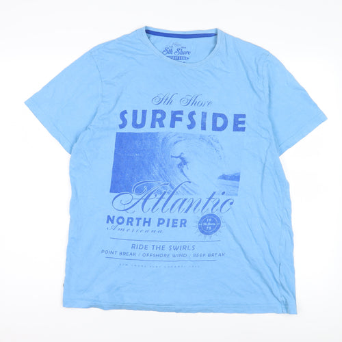 5th Shore Men's Blue Surf Graphic T-Shirt L