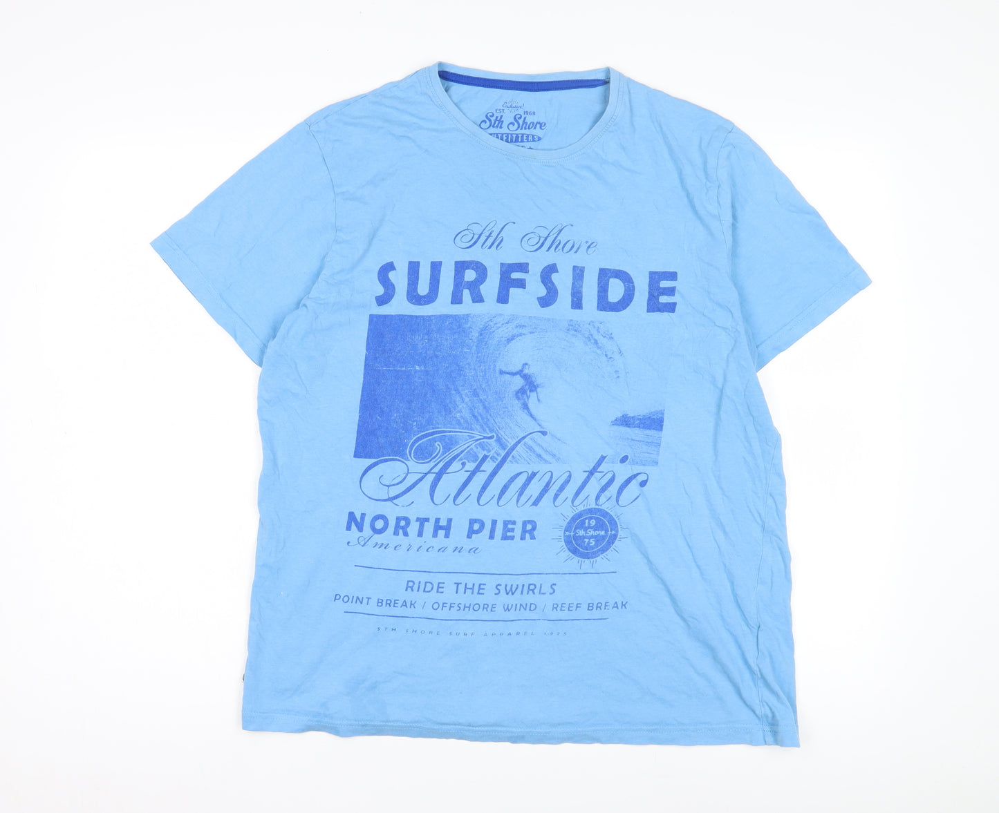 5th Shore Men's Blue Surf Graphic T-Shirt L