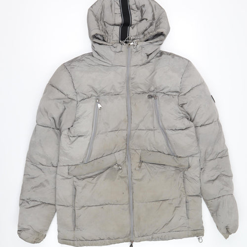 Alessandro Zavetti Grey Puffer Jacket S Unisex Winter