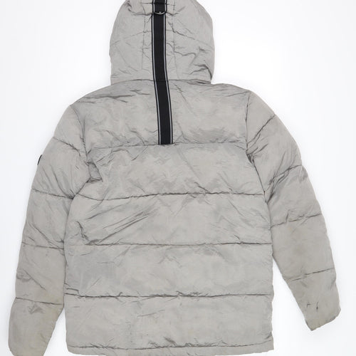 Alessandro Zavetti Grey Puffer Jacket S Unisex Winter