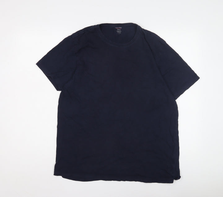 John Lewis Men's Blue Cotton T-Shirt L