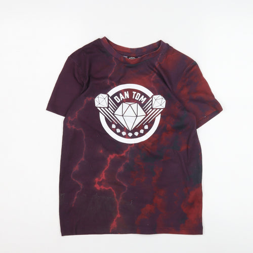 George Boys Red Graphic Print T-Shirt, Size 10-11, Pullover Style
