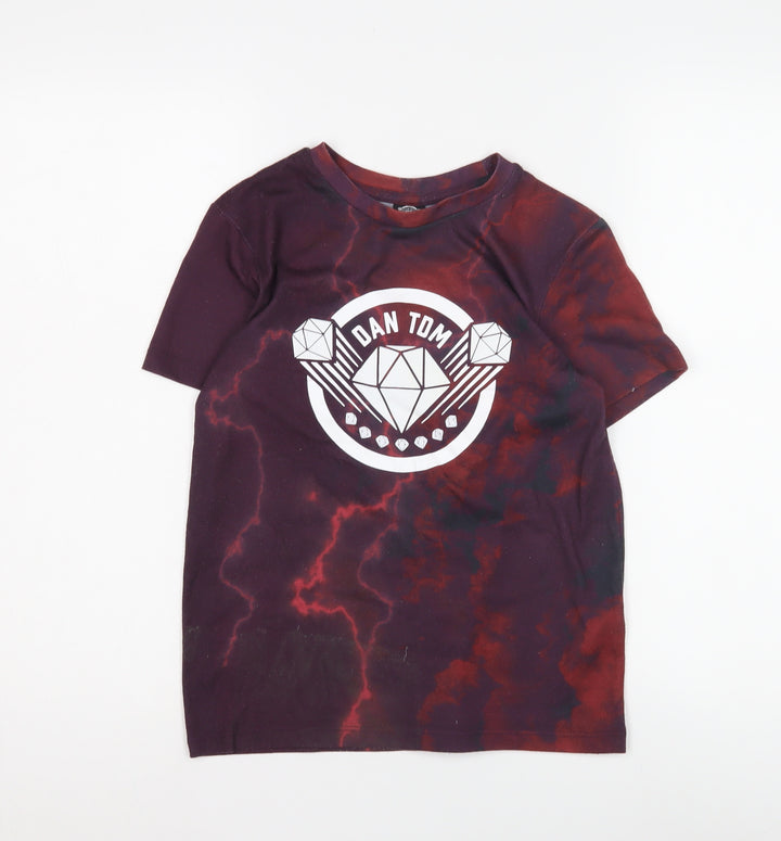 George Boys Red Graphic Print T-Shirt, Size 10-11, Pullover Style