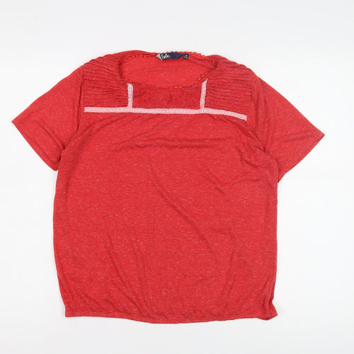 Isle Women's Red Embroidered T-Shirt Size M