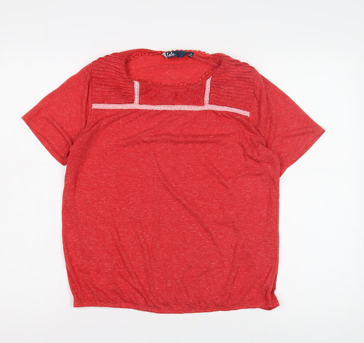 Isle Women's Red Embroidered T-Shirt Size M