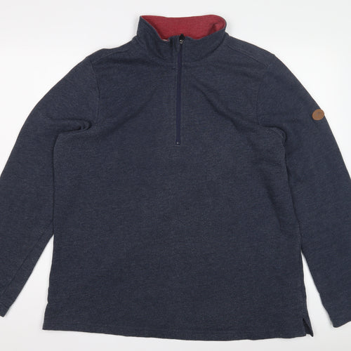 Trespass Men's Blue Sweatshirt L 1/2 Zip High Neck