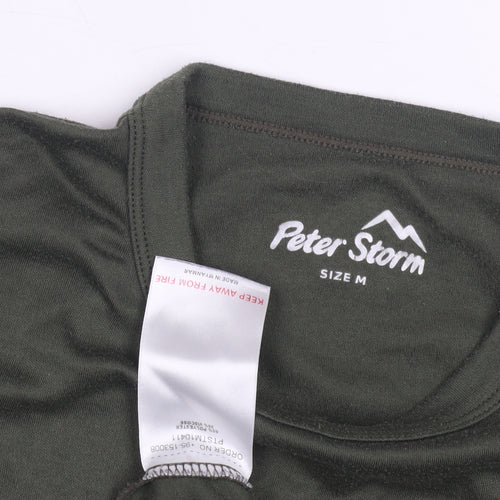 Peter Storm Men's Green Long Sleeve T-Shirt M