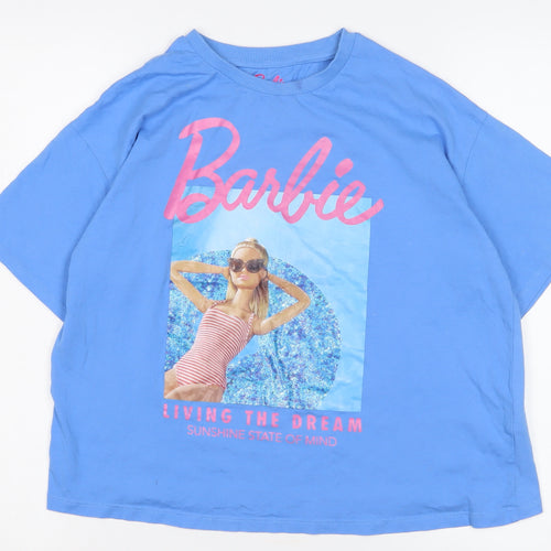 Blue Barbie Girls T-Shirt, 13-14 Years, Graphic Print, Cotton