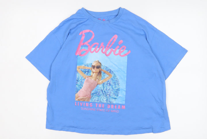 Blue Barbie Girls T-Shirt, 13-14 Years, Graphic Print, Cotton