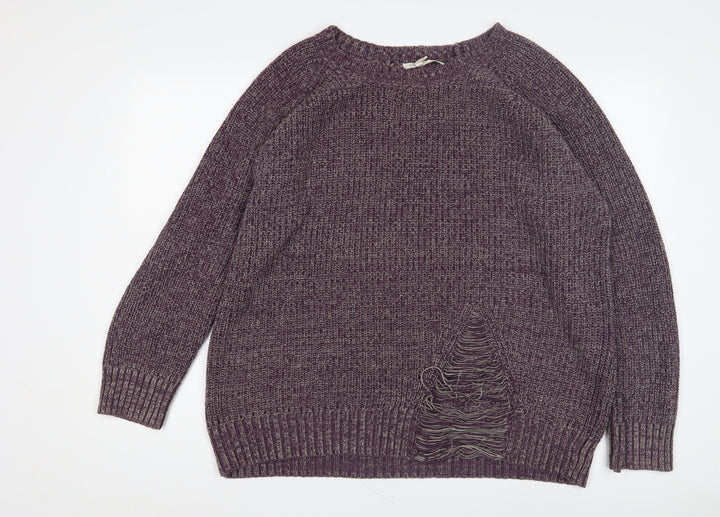 BCBGeneration Women's Purple Chunky Knit Jumper, L