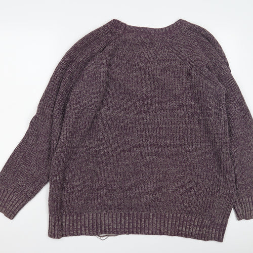 BCBGeneration Women's Purple Chunky Knit Jumper, L