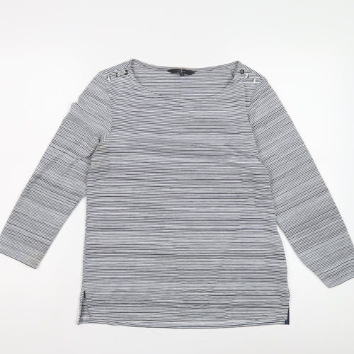 Jasper Conran Women's Blue Striped T-Shirt - Size 12